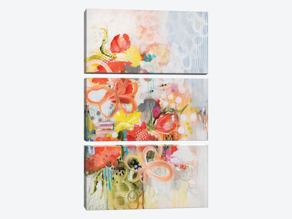 Cascade Of Color by Rina Patel 3-piece Canvas Print