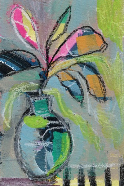 Blue Vase by Rina Patel framed canvas print