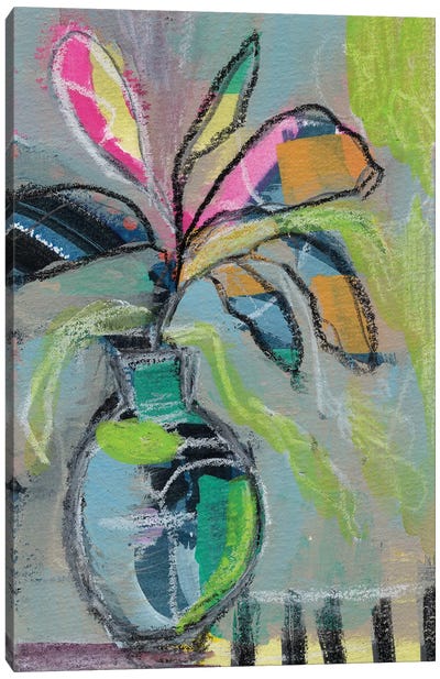Blue Vase Canvas Art Print - Rina Patel