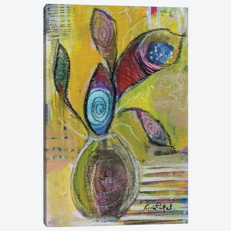 Green Vase Canvas Print #RNP74} by Rina Patel Canvas Artwork
