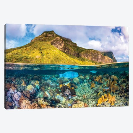Mount Gower To The Sea Lord Howe Island Canvas Print #RNS47} by Jordan Robins Canvas Artwork