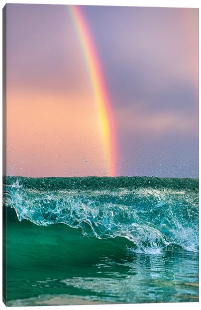 Rainbow Waves Vertical Canvas Art Print - Jordan Robins