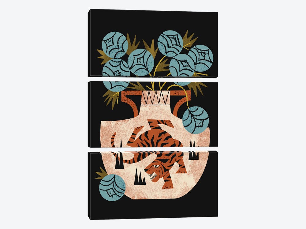 Tiger Vase Bouquet by Renea L. Thull 3-piece Art Print