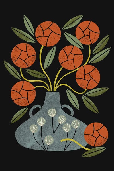 Pottery Still Life: Roses And Blue Vase by Renea L. Thull