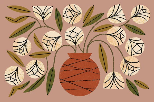 Pottery Still Life: Overflowing Vase by Renea L. Thull