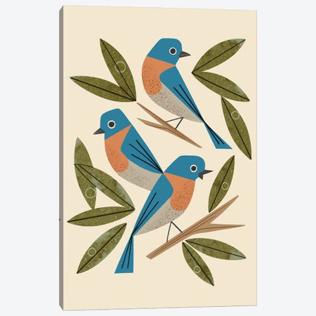 Bluebirds Canvas Print #RNT112} by Renea L. Thull Canvas Art