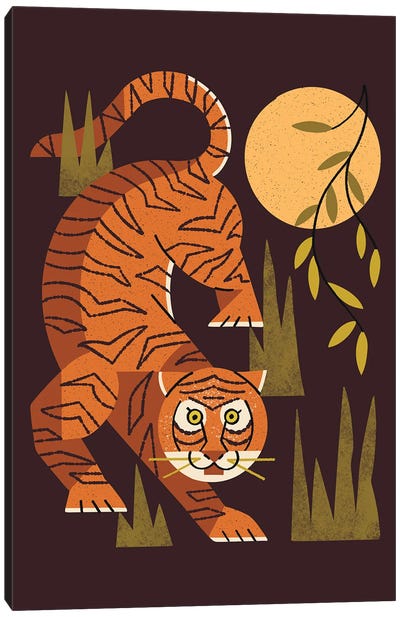 Tiger Moon Canvas Art Print - Grass Art