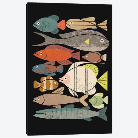 Fish Crowd I Canvas Print #RNT114} by Renea L. Thull Canvas Art Print