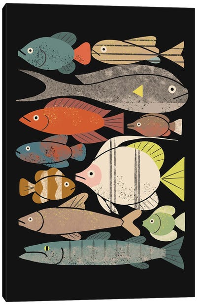 Fish Crowd I Canvas Art Print - Renea L. Thull