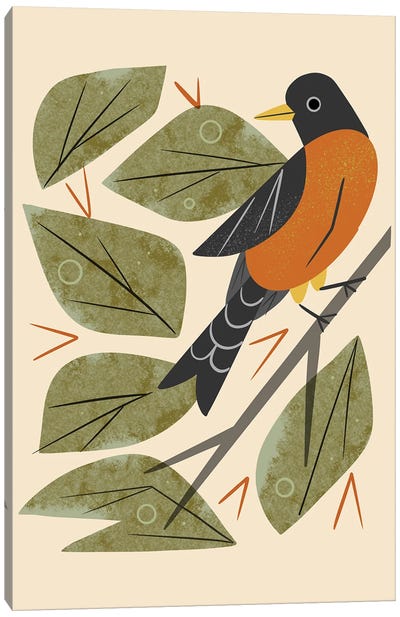 Perching Robin Canvas Art Print - Robin Art