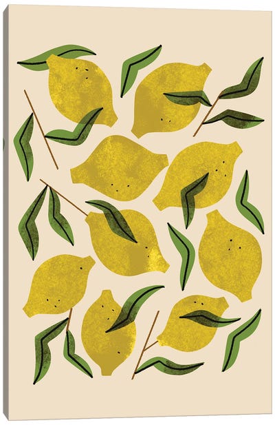 Nine Lemons Canvas Art Print - Lemon & Lime Art