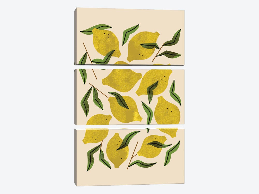 Nine Lemons by Renea L. Thull 3-piece Canvas Art Print
