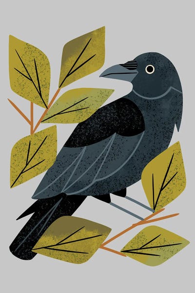 Leaves: Perching Raven by Renea L. Thull