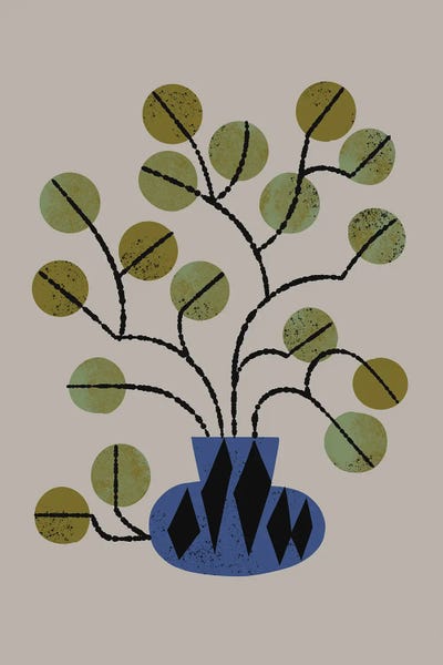 Eucalyptus Vase by Renea L. Thull framed canvas print