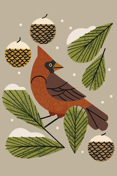 Cardinals: Winter Cardinal by Renea L. Thull