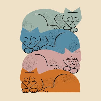Four Cat Pile by Renea L. Thull canvas print