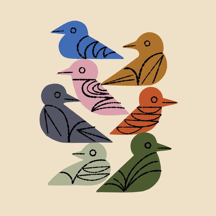 Painted Birds by Renea L. Thull wall art