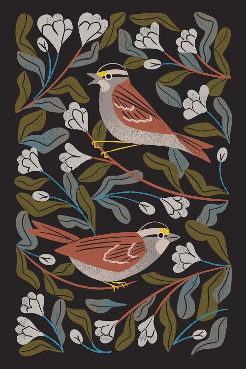 Sparrows And Apple Blossoms
