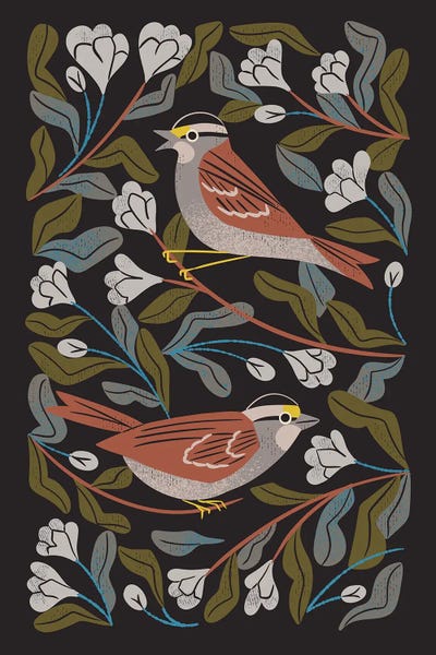 Sparrows: Sparrows And Apple Blossoms by Renea L. Thull