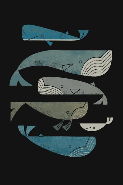 Whales: Retro Whale Pod by Renea L. Thull
