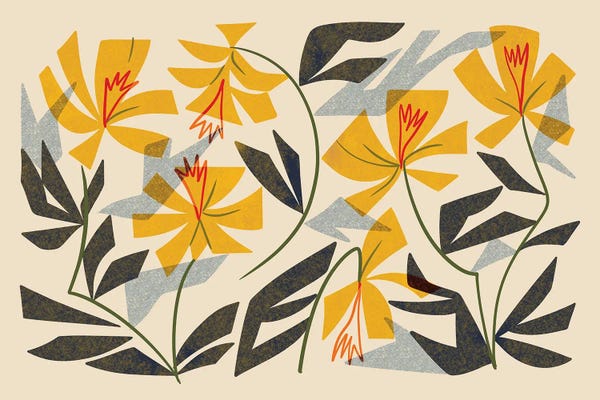 Minimalist Flowers: Wild Yellow Lilies by Renea L. Thull