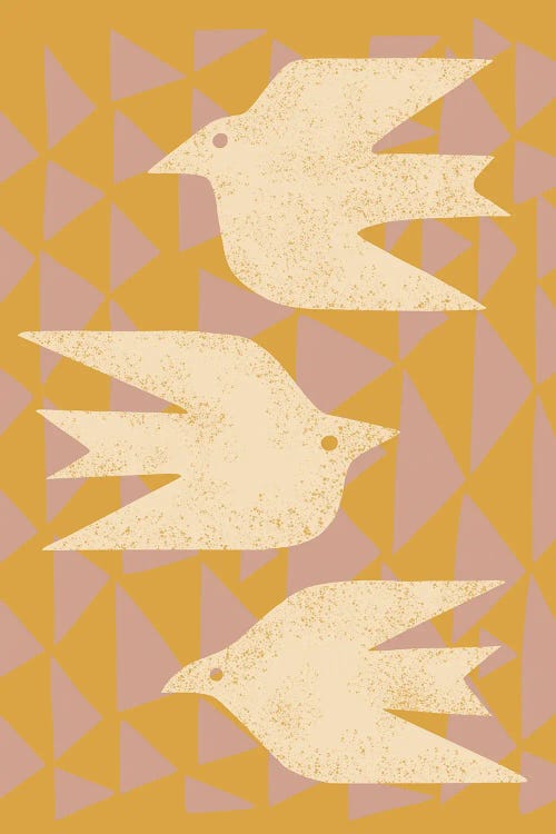 Doves In Flight (Yellow)