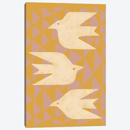 Doves In Flight (Yellow) Canvas Print #RNT20} by Renea L. Thull Canvas Art