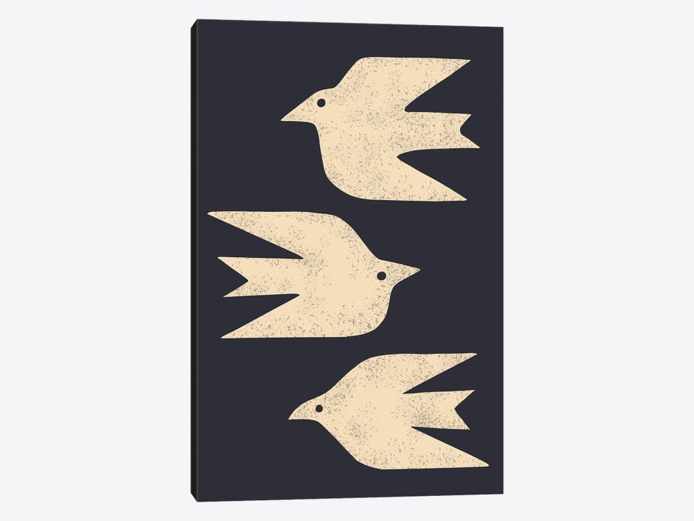 Doves In Flight (Black) by Renea L. Thull 1-piece Canvas Print