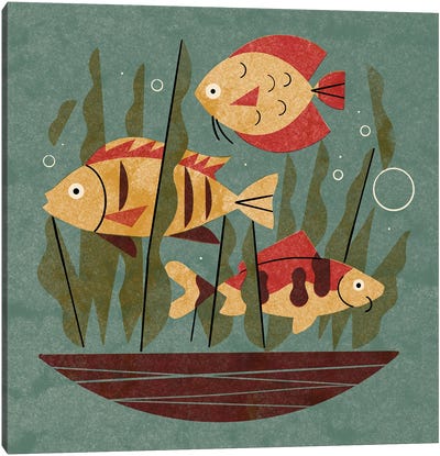 Fish And Seaweed Canvas Art Print - Renea L. Thull