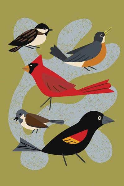 Cardinals: Five Birds by Renea L. Thull