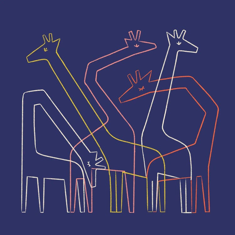 Five Giraffes (Royal Blue)