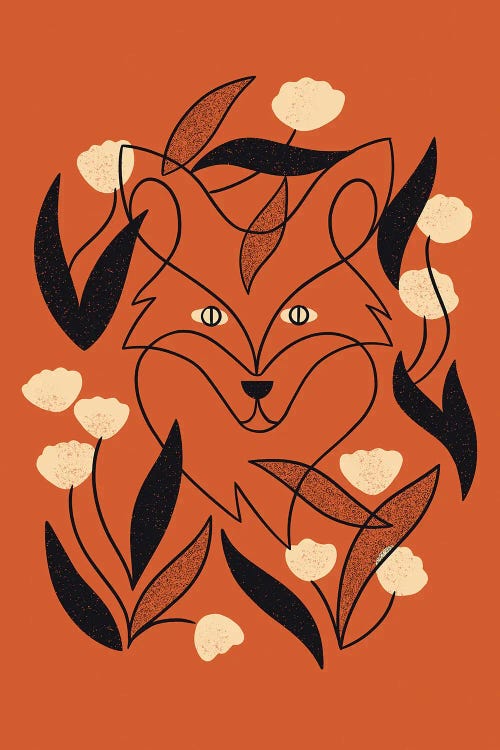 Floral Fox by Renea L. Thull wall art