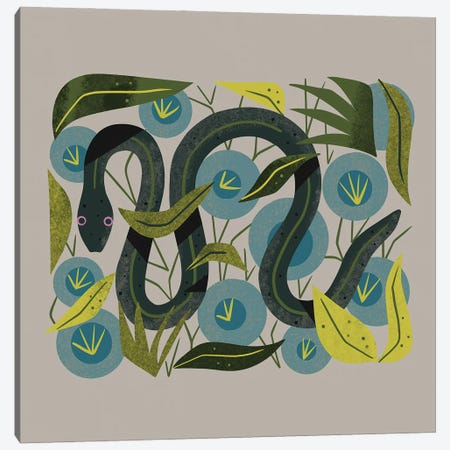 Floral Snake Canvas Print #RNT28} by Renea L. Thull Canvas Artwork