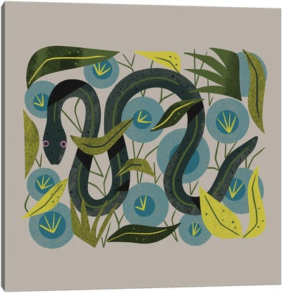 Floral Snake Canvas Art Print - Renea L. Thull