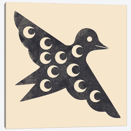 Moon Bird (Black) Canvas Print #RNT2} by Renea L. Thull Canvas Art