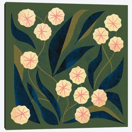 Green Floral Canvas Print #RNT34} by Renea L. Thull Canvas Wall Art