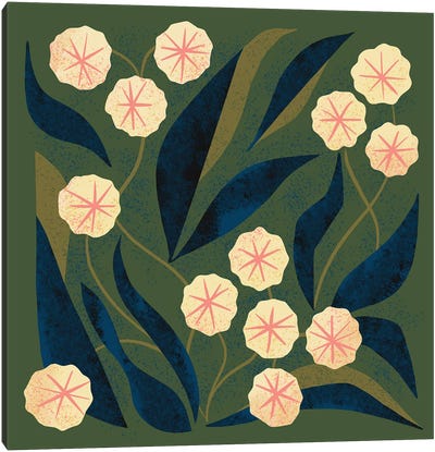 Green Floral Canvas Art Print - Renea L. Thull