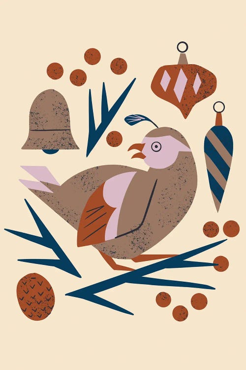 Holiday Partridge by Renea L. Thull wall art