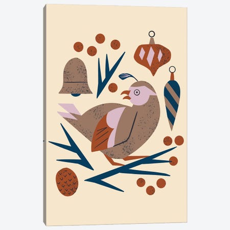 Holiday Partridge Canvas Print #RNT36} by Renea L. Thull Canvas Wall Art