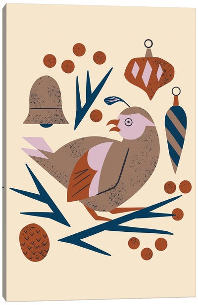 Holiday Partridge Canvas Art Print - Renea L. Thull