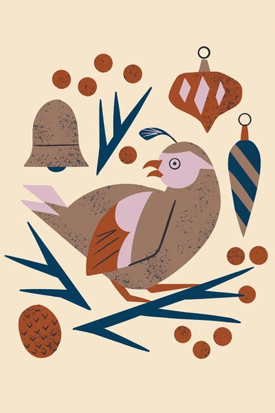 Minimalist Christmas Decor: Holiday Partridge by Renea L. Thull