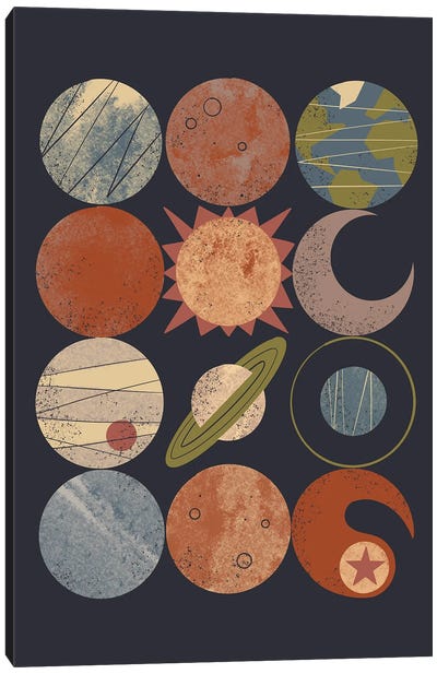 Home System Grid Canvas Art Print - Solar System Art