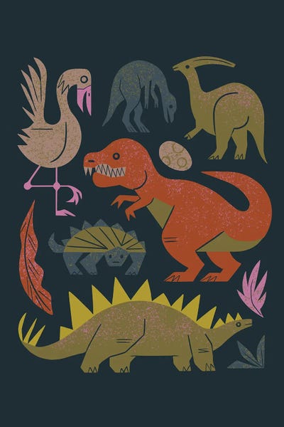 Kids Dinosaur Art: Jurassic Friends (Cool Black) by Renea L. Thull