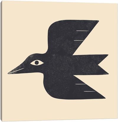 Minimal Blackbird I Canvas Art Print - Renea L. Thull