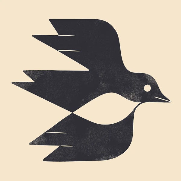 Japandi: Minimal Blackbird II by Renea L. Thull