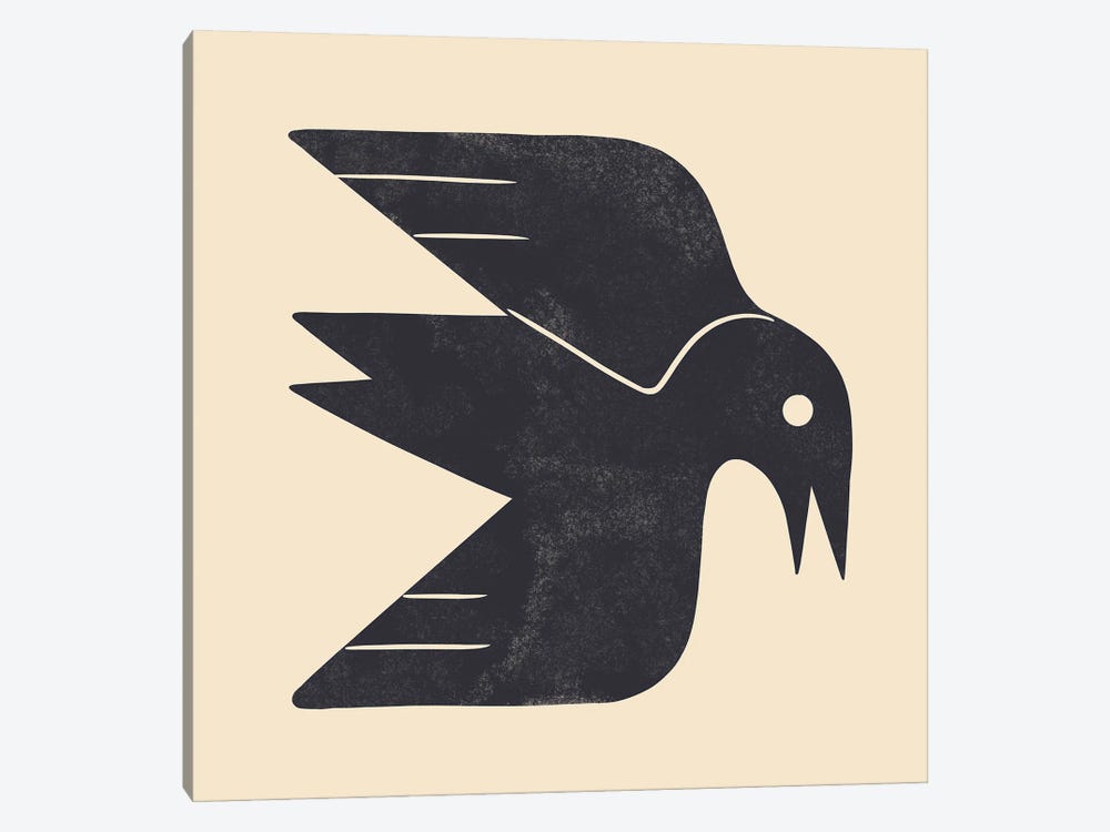 Minimal Blackbird III by Renea L. Thull 1-piece Canvas Art Print