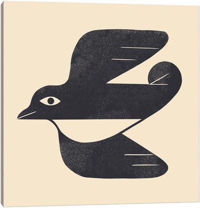 Minimal Blackbird IV Canvas Art Print - Renea L. Thull