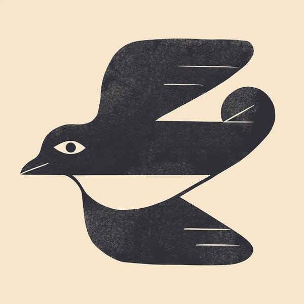 Japandi: Minimal Blackbird IV by Renea L. Thull