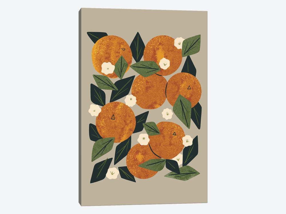 Orange Bouquet (Gray) by Renea L. Thull 1-piece Art Print