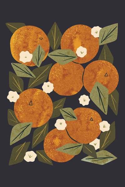 Oranges: Orange Bouquet (Black) by Renea L. Thull